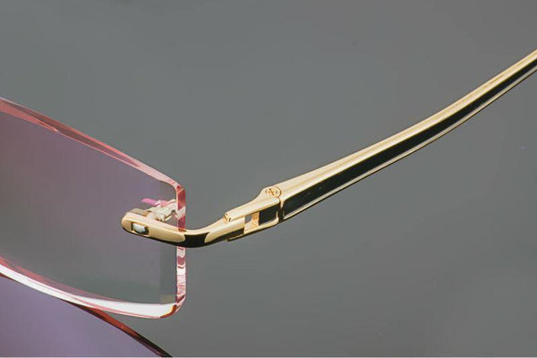 Planet Gates Phantom trimming titanium eyewear male model diamond trimming Gold rimless finished prescription