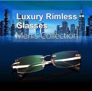 Planet Gates Phantom trimming titanium eyewear male model diamond trimming Gold rimless finished prescription