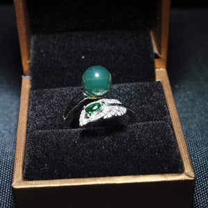 Planet Gates Phoenix tail blue amber  ring resizable ring high quality  diamond ring with 925 sterling silver women rings