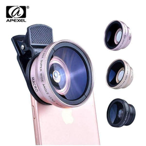 Planet Gates Phone Camera Lenses 0.45X Wide Angle 12.5X Macro 2in1 Professional HD Lens Kit For iphone x 7 8 6 plus Samsung s9 s8 plus