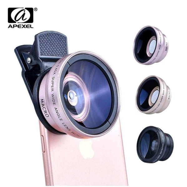 Planet Gates Phone Camera Lenses 0.45X Wide Angle 12.5X Macro 2in1 Professional HD Lens Kit For iphone x 7 8 6 plus Samsung s9 s8 plus