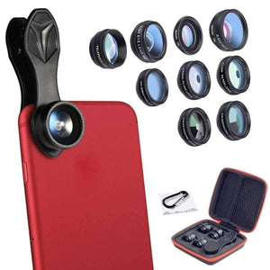 Planet Gates Phone lens kit universal 10 in 1 Fisheye Wide Angle macro Lens CPL Filter Kaleidoscope+2X telescope Lens for smartphone