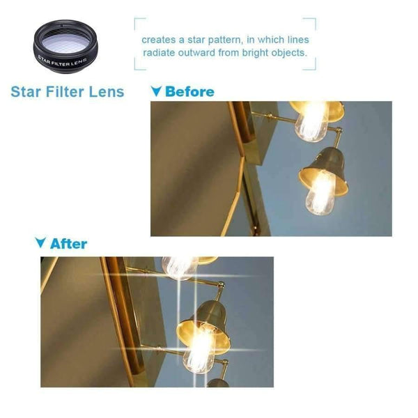 Planet Gates Phone lens kit universal 10 in 1 Fisheye Wide Angle macro Lens CPL Filter Kaleidoscope+2X telescope Lens for smartphone