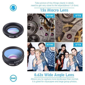 Planet Gates Phone lens kit universal 10 in 1 Fisheye Wide Angle macro Lens CPL Filter Kaleidoscope+2X telescope Lens for smartphone