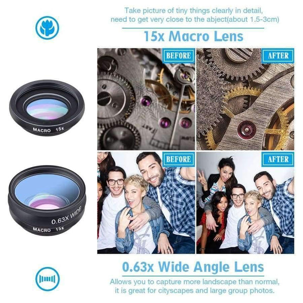 Planet Gates Phone lens kit universal 10 in 1 Fisheye Wide Angle macro Lens CPL Filter Kaleidoscope+2X telescope Lens for smartphone