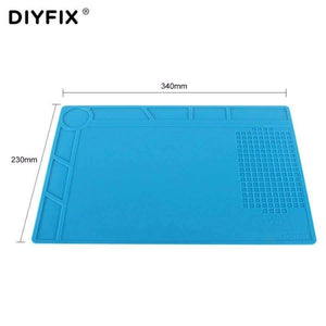 Planet Gates Phone Repair Tools 34x23cm Heat Insulation Silicone Pad Desk Mat BGA Soldering Station with Screw Position