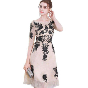 Planet Gates photo color / 2 New arrival cocktail party Dresses Vestido de Festa scoop neck appliques lace half sleeves short style dress
