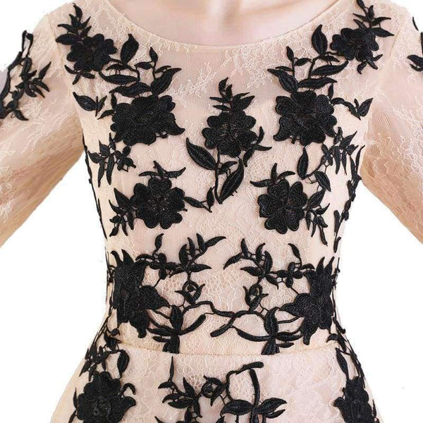 Planet Gates photo color / 2 New arrival cocktail party Dresses Vestido de Festa scoop neck appliques lace half sleeves short style dress