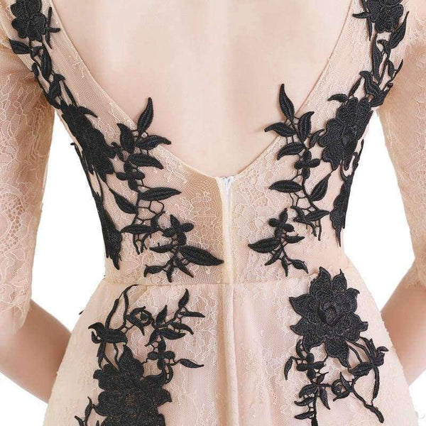 Planet Gates photo color / 2 New arrival cocktail party Dresses Vestido de Festa scoop neck appliques lace half sleeves short style dress