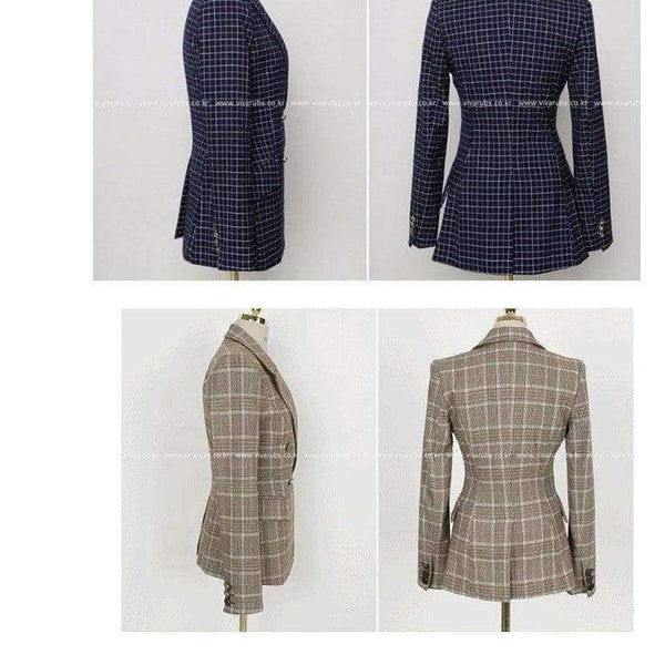 Planet Gates photo color / S New Business Pant Suits Set Blazers Formal Women OL Elegant Plaid 2 Piece Sets Uniform Jackets Set / High Quality