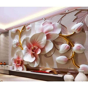 Planet Gates Photo wallpaper 3D Phalaenopsis relief wall Modern fashion floral decorative painting papier peint mural 3d wallpaper