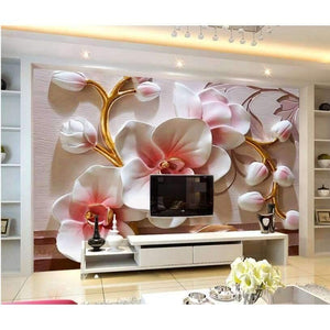 Planet Gates Photo wallpaper 3D Phalaenopsis relief wall Modern fashion floral decorative painting papier peint mural 3d wallpaper