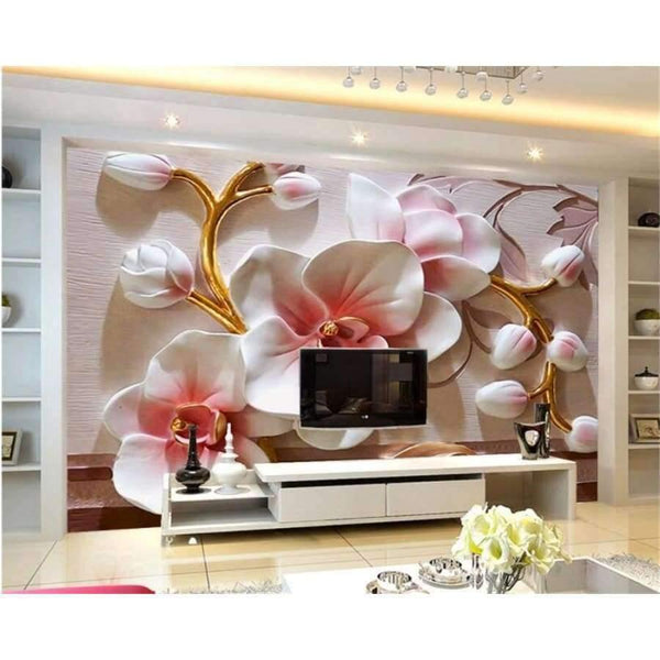 Planet Gates Photo wallpaper 3D Phalaenopsis relief wall Modern fashion floral decorative painting papier peint mural 3d wallpaper