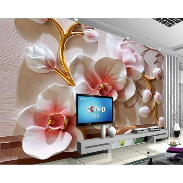 Planet Gates Photo wallpaper 3D Phalaenopsis relief wall Modern fashion floral decorative painting papier peint mural 3d wallpaper