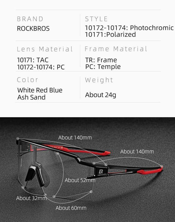 Planet Gates Photochromic Cycling Glasses Polarized Built-in Myopia Frame Sports Sunglasses Men Women Glasses Cycling Eyewear Goggle