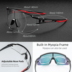 Planet Gates Photochromic Cycling Glasses Polarized Built-in Myopia Frame Sports Sunglasses Men Women Glasses Cycling Eyewear Goggle