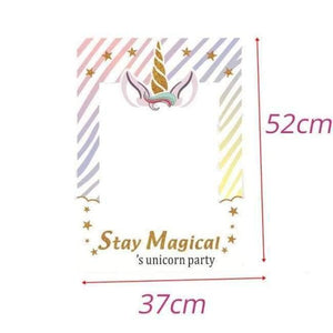 Planet Gates phtoto frame Unicorn Party Kits Unicornio Plate/Cup/Napkins Birthday Party Decoration Kids Tableware Sets Bunting Flags Party Supplies