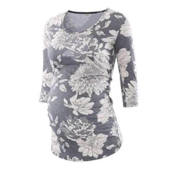 Planet Gates pic 2 / S Women's Blouse Maternity Clothes Side Ruched 3 Quarter Sleeve Top Pregnancy Shirt Jersey Top Pregnant Clothes for Women Tops