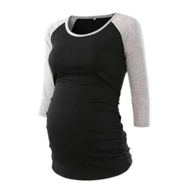 Planet Gates pic 3 / L Women's Blouse Maternity Clothes Side Ruched 3 Quarter Sleeve Maternity Scoop Neck Jersey Top Pregnancy Clothes for Women Tops