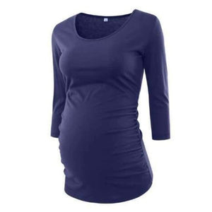 Planet Gates pic 4 / L Women's Blouse Maternity Clothes Side Ruched 3 Quarter Sleeve Top Pregnancy Shirt Jersey Top Pregnant Clothes for Women Tops