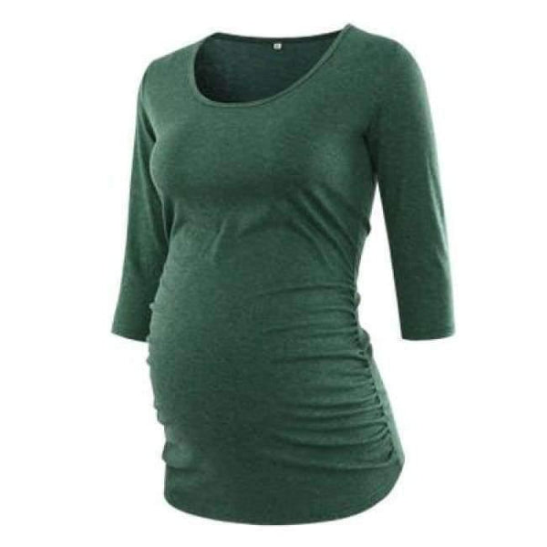 Planet Gates pic 7 / L Women's Blouse Maternity Clothes Side Ruched 3 Quarter Sleeve Top Pregnancy Shirt Jersey Top Pregnant Clothes for Women Tops