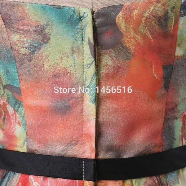 Planet Gates pic color / 6 Hot selling 2018 A line Sweetheart Chiffon mini short party dresses Floral Flower printed cocktail dress