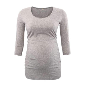 Planet Gates pic / L Women's Blouse Maternity Clothes Side Ruched 3 Quarter Sleeve Top Pregnancy Shirt Jersey Top Pregnant Clothes for Women Tops