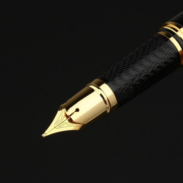 Planet Gates PICASSO 917 GLOSS BLACK AND GOLDEN MEDIUM NIB FOUNTAIN PEN NEW