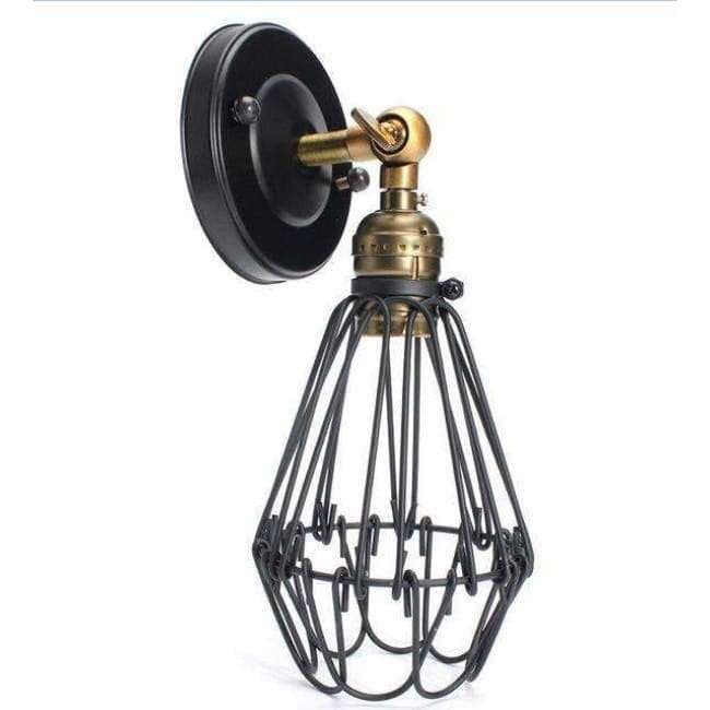 Planet Gates FRLED Fashion Vintage Wire Lamp Cage DIY Lampshade Industrial Lamp Guard Cage Lamp Shade Guard Classic Black Nordic Bulb Cover
