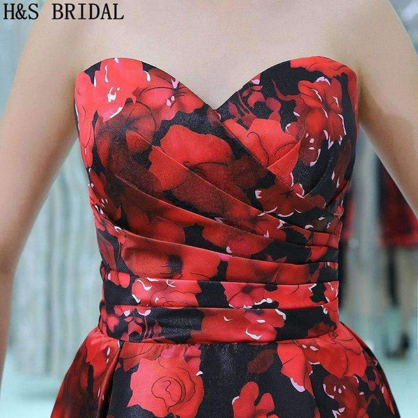 Planet Gates Picture color / 2 BRIDAL Sweetheart cocktail dresses 2017 party Backless vestido cocktail Print Flower fabric cocktail dresses