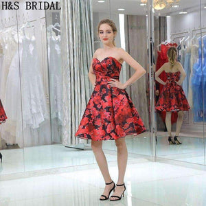 Planet Gates Picture color / 2 BRIDAL Sweetheart cocktail dresses 2017 party Backless vestido cocktail Print Flower fabric cocktail dresses