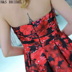 Planet Gates Picture color / 2 BRIDAL Sweetheart cocktail dresses 2017 party Backless vestido cocktail Print Flower fabric cocktail dresses