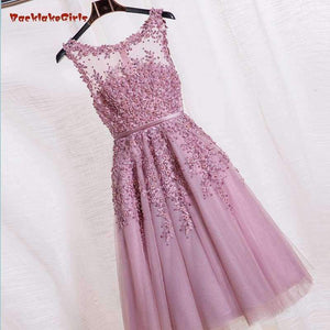 Planet Gates picture color / 2 Hot Sale Tulle Applique Pearls Short Prom Dress Party Cocktail Dresses Cap Sleeve Vestidos De Coctel Robe