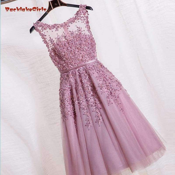 Planet Gates picture color / 2 Hot Sale Tulle Applique Pearls Short Prom Dress Party Cocktail Dresses Cap Sleeve Vestidos De Coctel Robe