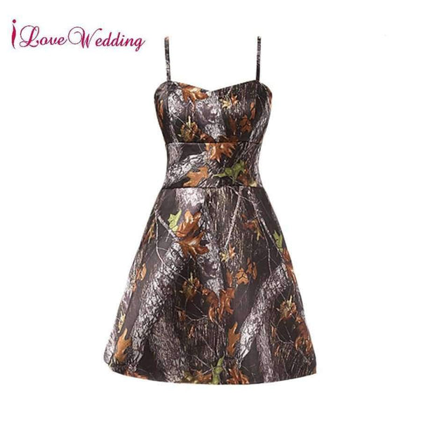 Planet Gates picture color / 2 Wedding 2018 Real Photo Camo Short Cocktail Dress Sexy Spaghetti Straps A Line Cheap Camo Dresses