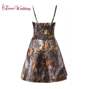 Planet Gates picture color / 2 Wedding 2018 Real Photo Camo Short Cocktail Dress Sexy Spaghetti Straps A Line Cheap Camo Dresses