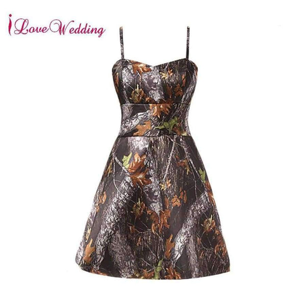 Planet Gates picture color / 2 Wedding 2018 Real Photo Camo Short Cocktail Dress Sexy Spaghetti Straps A Line Cheap Camo Dresses