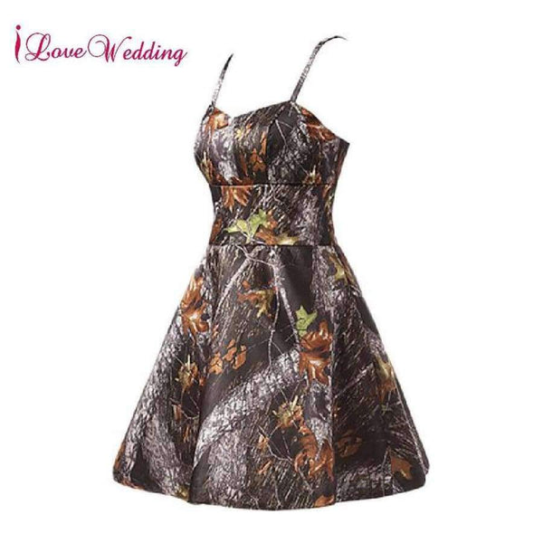 Planet Gates picture color / 2 Wedding 2018 Real Photo Camo Short Cocktail Dress Sexy Spaghetti Straps A Line Cheap Camo Dresses