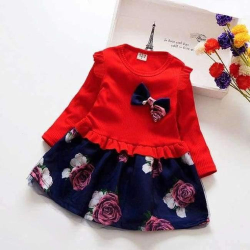 Planet Gates picture color / 24M Baby spring Girl Dress Christmas Party Dresses Kids Girls Floral Clothes Children Girl Dress baby girl clothing dress
