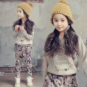 Planet Gates picture color / 3T Teenage Girls Clothing Sets Autumn Letter Print T-shirts + Harem Pants Costume Kids Clothes Vetement Enfant Fille 12 13 14