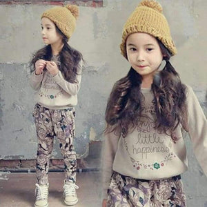Planet Gates picture color / 3T Teenage Girls Clothing Sets Autumn Letter Print T-shirts + Harem Pants Costume Kids Clothes Vetement Enfant Fille 12 13 14