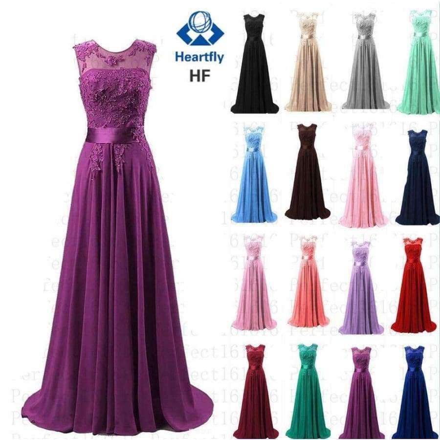 Planet Gates Picture Color 4 / 6 Chiffon Bridesmaid Dresses  Long Robe Demoiselle D'honneur Applique Floor-Length Formal Party Dresses