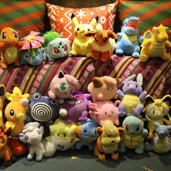 Pikachu Charmander Eevee Squirtle Snorlax Plush Toy Cute Anime Cartoon Stuffed Toy For Children Baby Birthday Peluche Gift