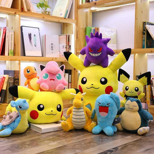 Pikachu Charmander Squirtle Bulbasaur Eevee Plush Doll Snorlax Jigglypuff Gengar Lapras Stuffed Toys Gifts For Children Kids