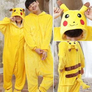 Planet Gates Pikachu / S Animal Pajamas Flannel Winter Women Men Unicorn Stitch Panda Pikachu Onesie Sleep lounge Sleepwear
