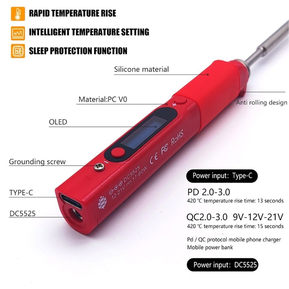 Planet Gates Pine64 Pinecil Soldering Iron Portable Mini USB Interface For Welding tools constant temperature Intelligent maintenance Electr