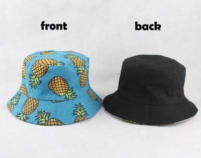 Planet Gates pineapple blue Panama Bucket Hat Men Women Summer Bucket Cap Banana Print Yellow Hat Bob Hat Hip Hop Gorros Fishing Fisherman Hat