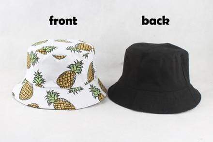 Planet Gates pineapple white Panama Bucket Hat Men Women Summer Bucket Cap Banana Print Yellow Hat Bob Hat Hip Hop Gorros Fishing Fisherman Hat