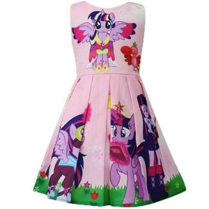 Planet Gates Pink 1 / 2T Baby Summer Princess Little Pony Rainbow Dresses For Girls Halloween Birthday Party Vestidos Dress Children Clothing