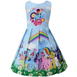 Planet Gates Pink 1 / 2T Baby Summer Princess Little Pony Rainbow Dresses For Girls Halloween Birthday Party Vestidos Dress Children Clothing